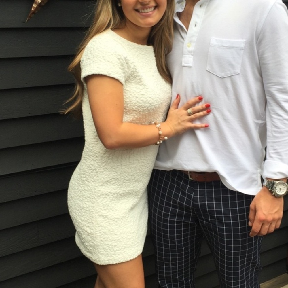 Zara Textured White Mini Dress